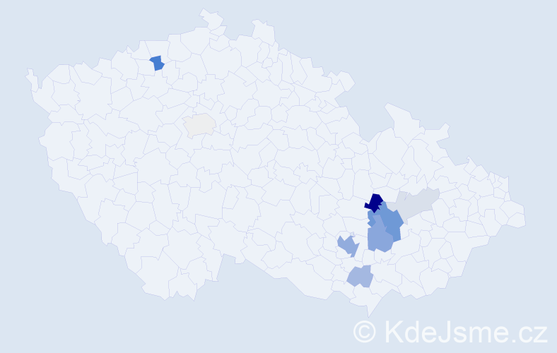 Příjmení: 'Korkeš', počet výskytů 22 v celé ČR