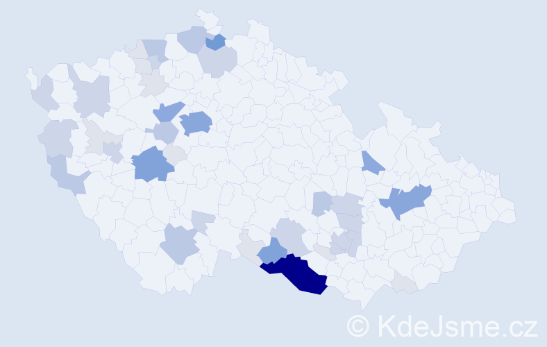 Příjmení: 'Pikart', počet výskytů 123 v celé ČR