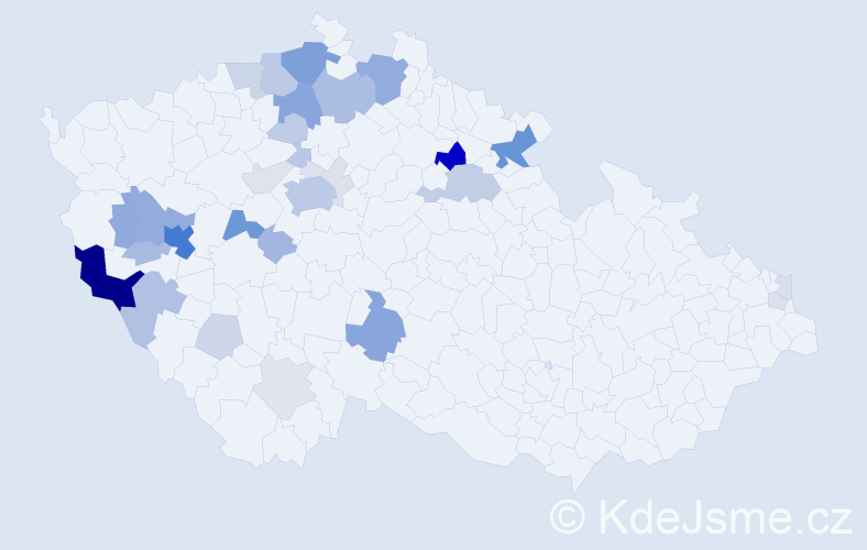 Příjmení: 'Konáš', počet výskytů 114 v celé ČR