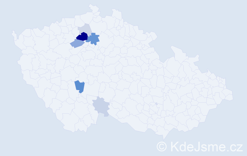 Příjmení: 'Taz', počet výskytů 18 v celé ČR