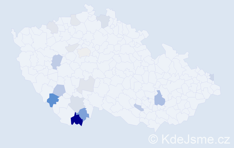 Příjmení: 'Faflová', počet výskytů 33 v celé ČR