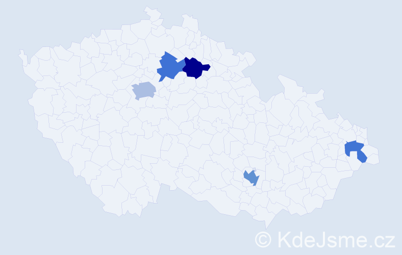 Příjmení: 'Raev', počet výskytů 7 v celé ČR