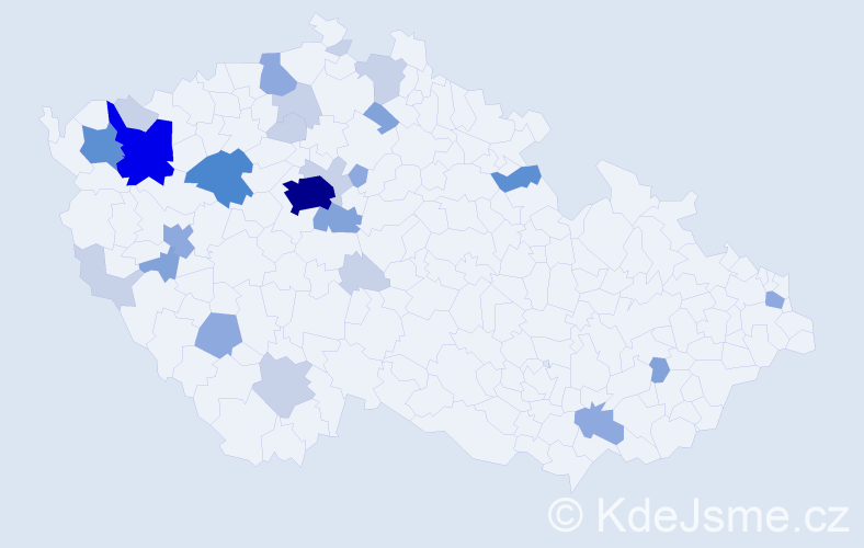Příjmení: 'Pacourek', počet výskytů 71 v celé ČR