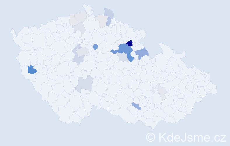 Příjmení: 'Knejp', počet výskytů 66 v celé ČR