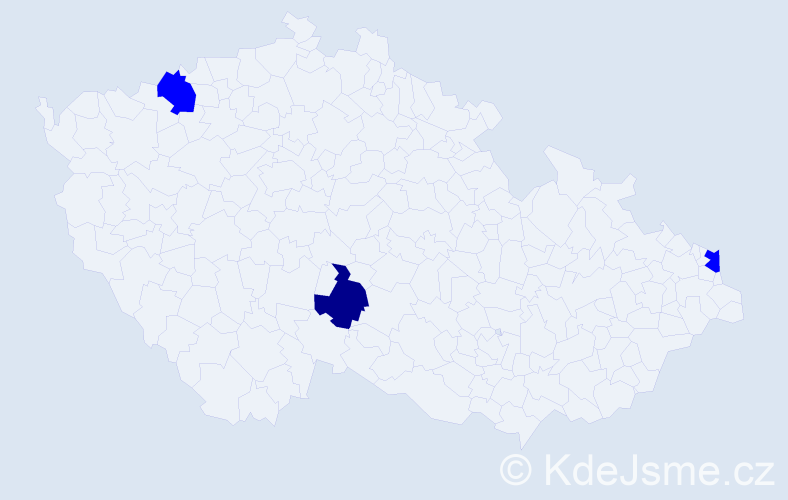 Příjmení: 'Matyas', počet výskytů 4 v celé ČR