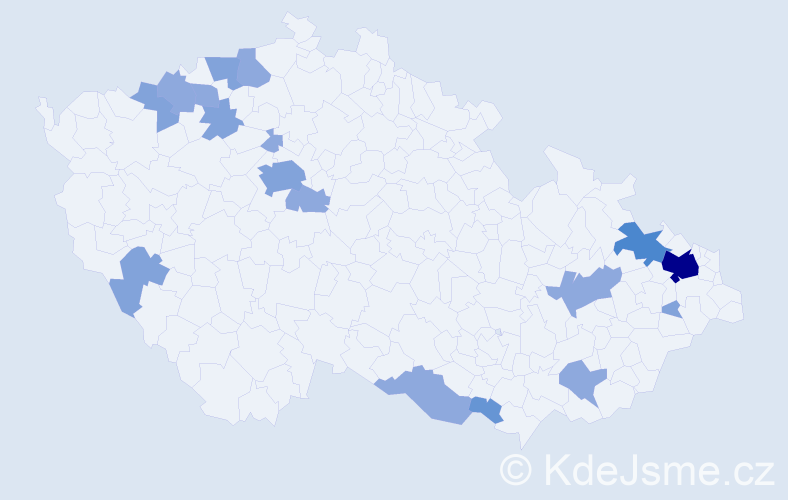 Příjmení: 'Mačuga', počet výskytů 35 v celé ČR