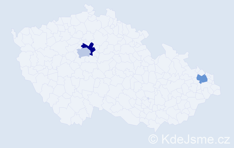 Příjmení: 'Veles', počet výskytů 6 v celé ČR