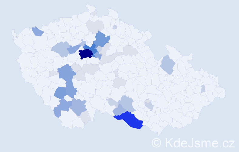 Příjmení: 'Fouček', počet výskytů 144 v celé ČR