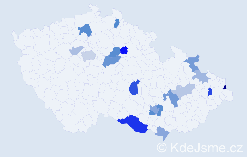 Příjmení: 'Balušíková', počet výskytů 35 v celé ČR