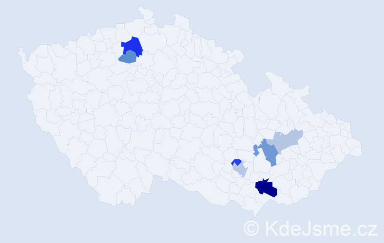 Příjmení: 'Brídlová', počet výskytů 14 v celé ČR