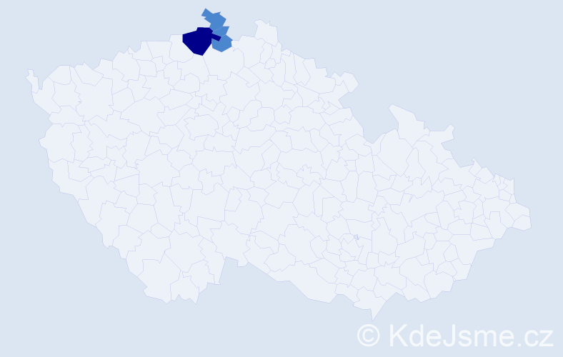 Příjmení: 'Gebyová', počet výskytů 6 v celé ČR