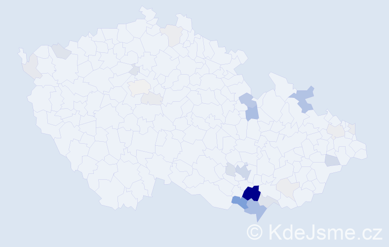 Příjmení: 'Grůza', počet výskytů 86 v celé ČR