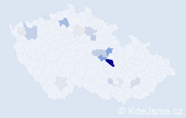 Příjmení: 'Putnarová', počet výskytů 43 v celé ČR