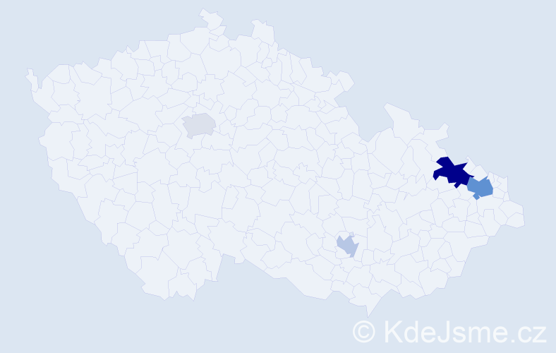 Příjmení: 'Bešlová', počet výskytů 8 v celé ČR