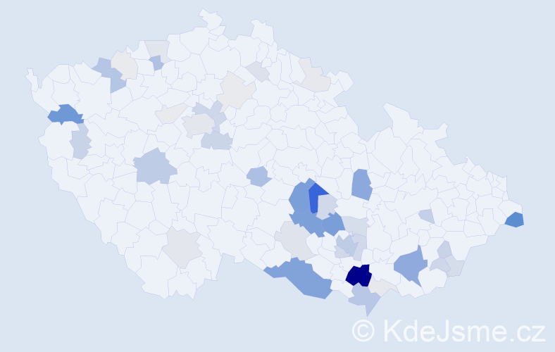 Příjmení: 'Babáčková', počet výskytů 180 v celé ČR