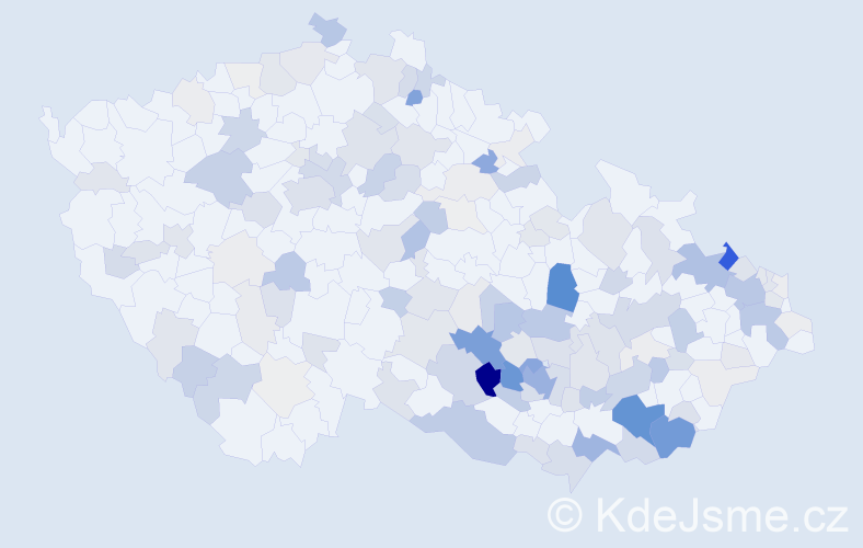 Příjmení: 'Kryštof', počet výskytů 509 v celé ČR