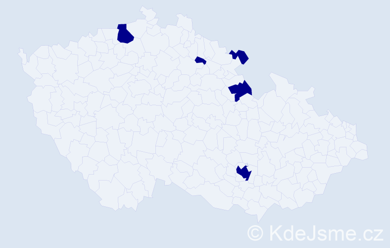 Příjmení: 'Libáková', počet výskytů 5 v celé ČR