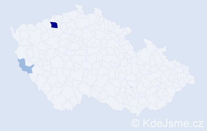 Příjmení: 'Klepács', počet výskytů 5 v celé ČR