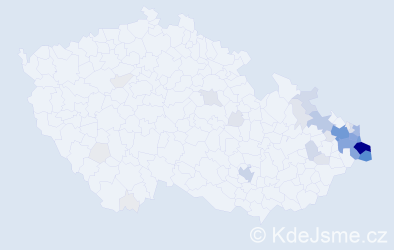 Příjmení: 'Poloková', počet výskytů 209 v celé ČR