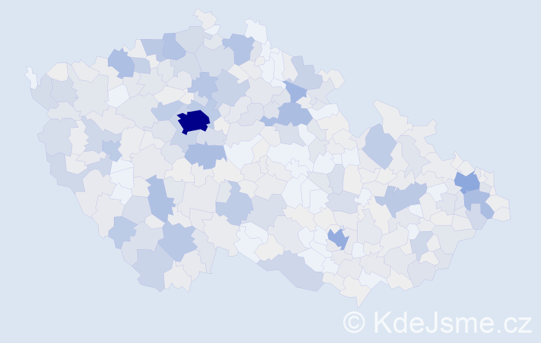 Příjmení: 'Žižka', počet výskytů 2019 v celé ČR