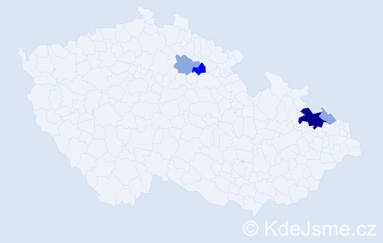 Příjmení: 'Kutaš', počet výskytů 12 v celé ČR
