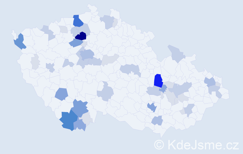 Příjmení: 'Písek', počet výskytů 149 v celé ČR