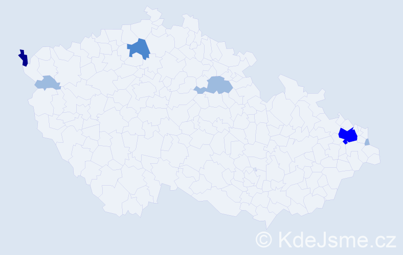 Příjmení: 'Vorobelová', počet výskytů 12 v celé ČR