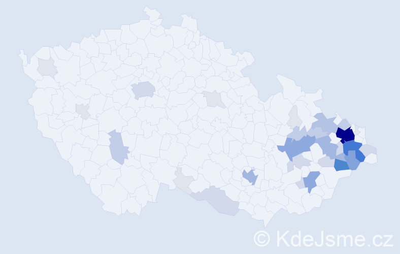 Příjmení: 'Krhutová', počet výskytů 141 v celé ČR