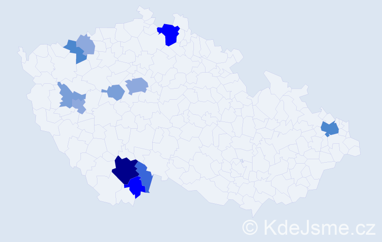 Příjmení: 'Kneys', počet výskytů 34 v celé ČR