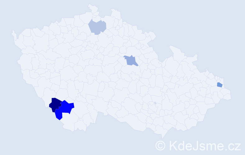 Příjmení: 'Vašura', počet výskytů 11 v celé ČR