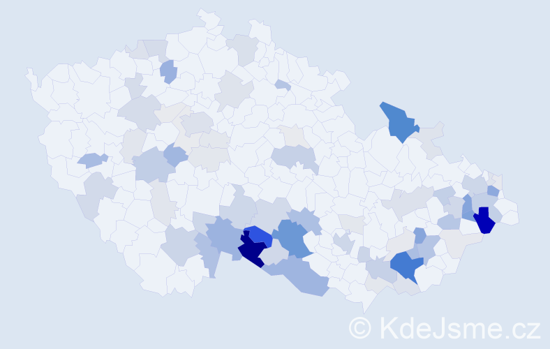 Příjmení: 'Bačáková', počet výskytů 243 v celé ČR