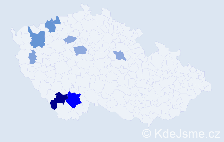 Příjmení: 'Cibuzarová', počet výskytů 28 v celé ČR