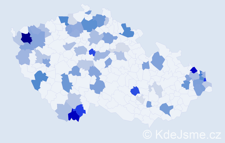 Příjmení: 'Timková', počet výskytů 157 v celé ČR