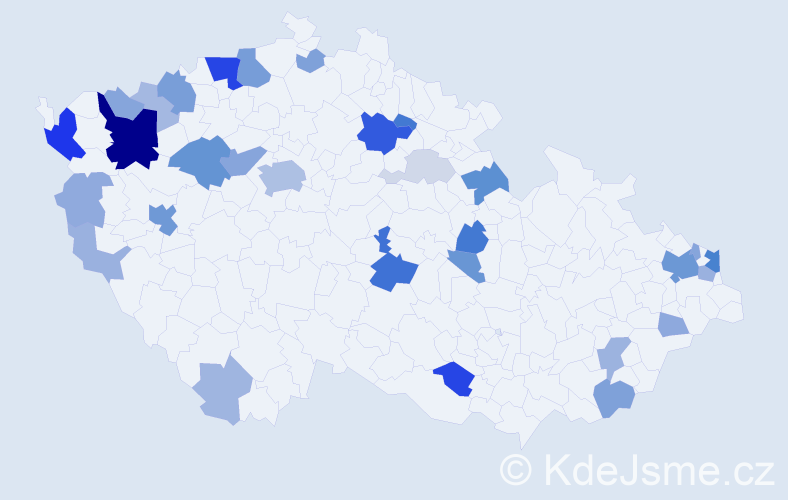 Příjmení: 'Šuleková', počet výskytů 102 v celé ČR