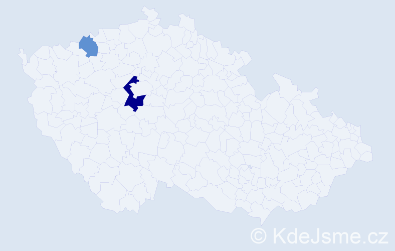 Příjmení: 'Honišek', počet výskytů 4 v celé ČR