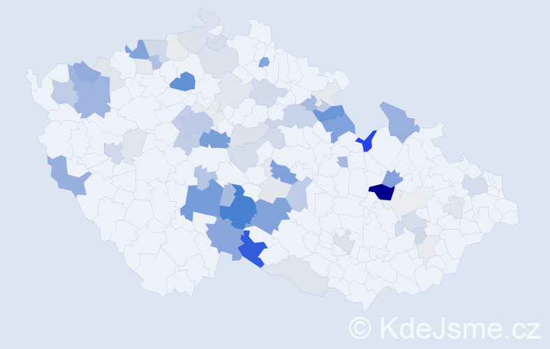 Příjmení: 'Kejvalová', počet výskytů 283 v celé ČR