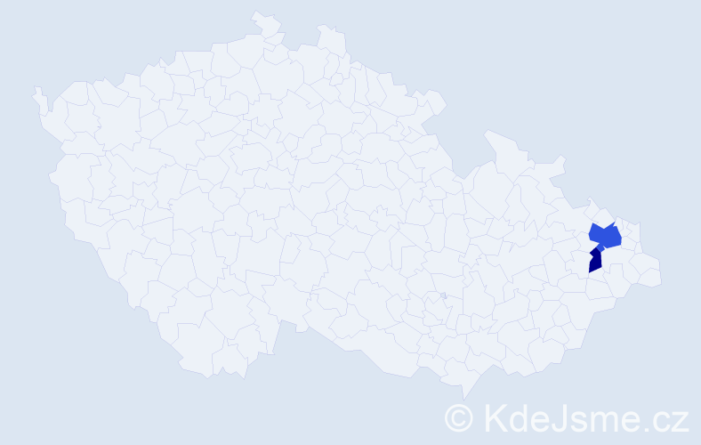 Příjmení: 'Břegová', počet výskytů 4 v celé ČR