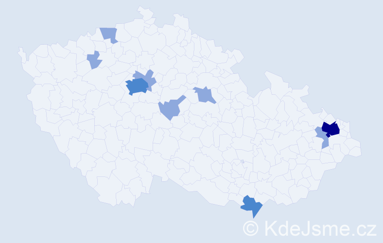 Příjmení: 'Makuch', počet výskytů 16 v celé ČR