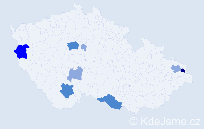 Příjmení: 'Drbúl', počet výskytů 18 v celé ČR