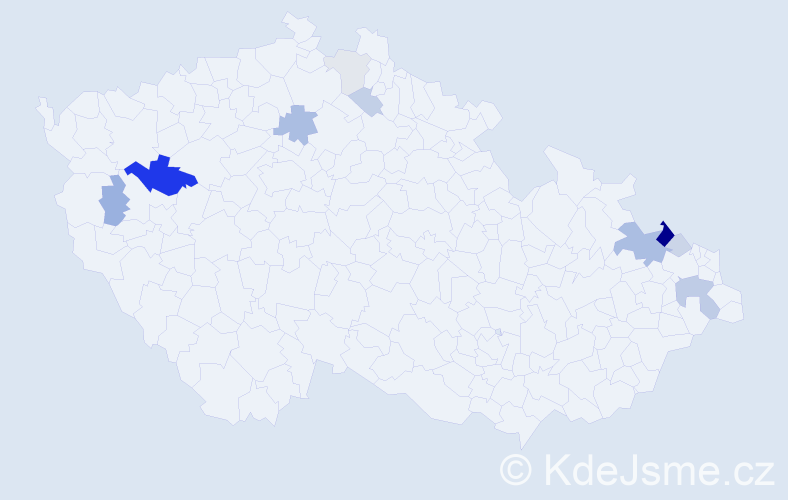 Příjmení: 'Duxová', počet výskytů 25 v celé ČR
