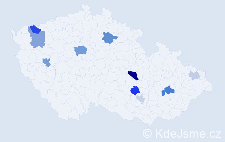 Příjmení: 'Bodnarchuk', počet výskytů 22 v celé ČR