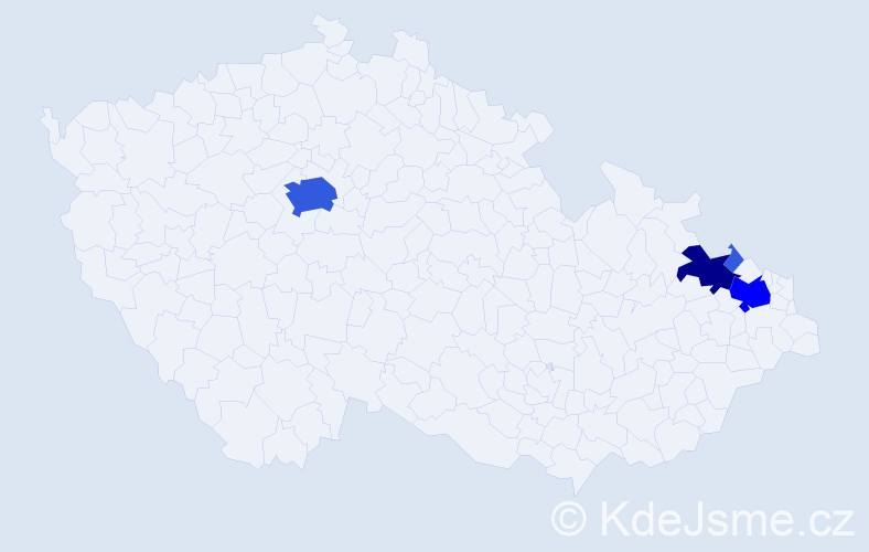 Příjmení: 'Abrahamčík', počet výskytů 15 v celé ČR