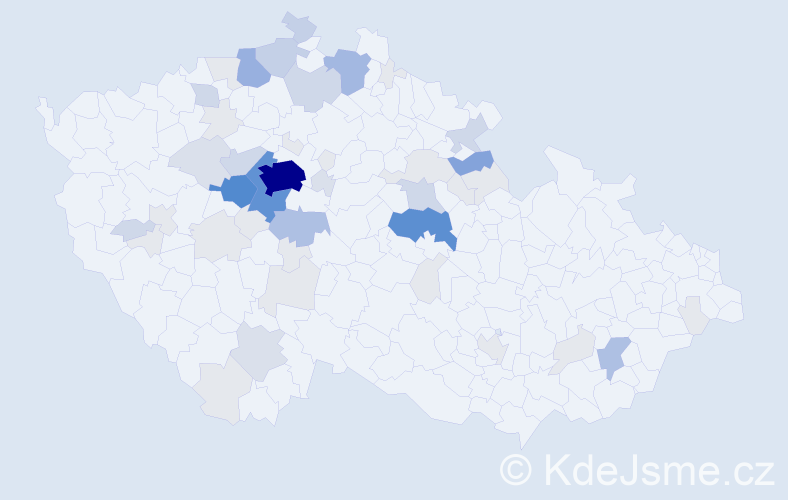 Příjmení: 'Čepela', počet výskytů 192 v celé ČR