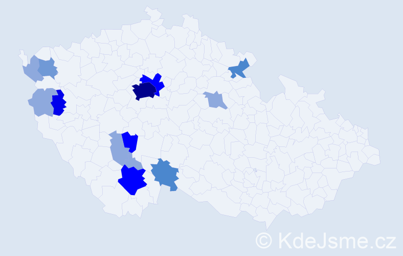 Příjmení: 'Soulek', počet výskytů 36 v celé ČR