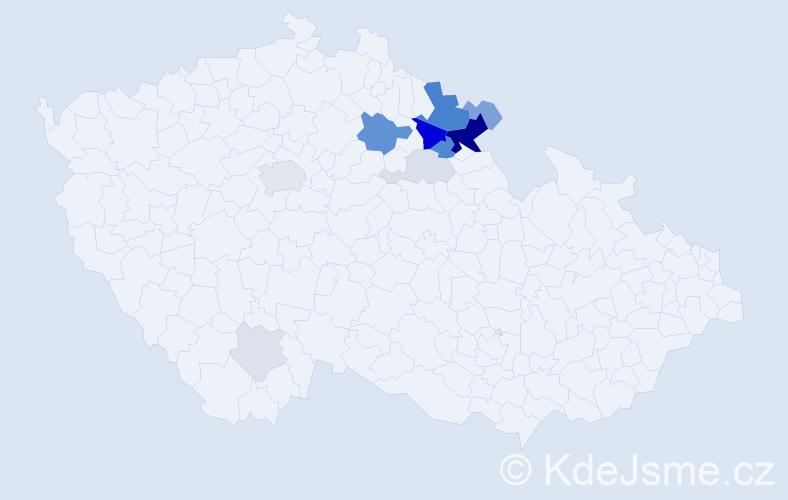 Příjmení: 'Doubicová', počet výskytů 38 v celé ČR