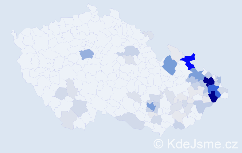 Příjmení: 'Kurečková', počet výskytů 329 v celé ČR