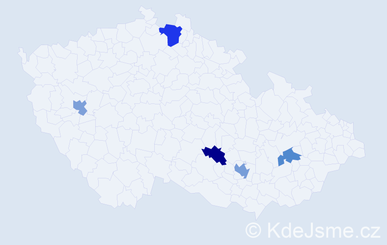 Příjmení: 'Náhlik', počet výskytů 7 v celé ČR