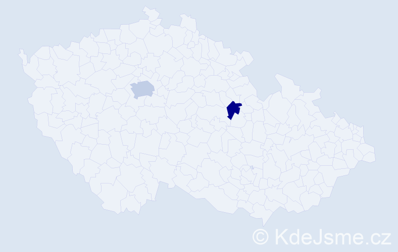 Příjmení: 'Hansson', počet výskytů 3 v celé ČR