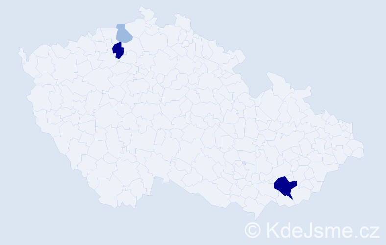 Příjmení: 'Baičev', počet výskytů 9 v celé ČR