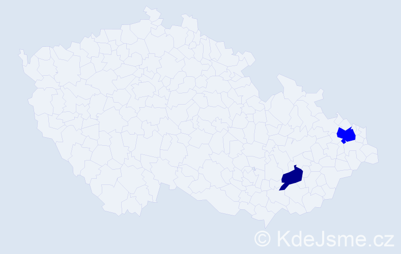 Příjmení: 'Kernbach', počet výskytů 5 v celé ČR